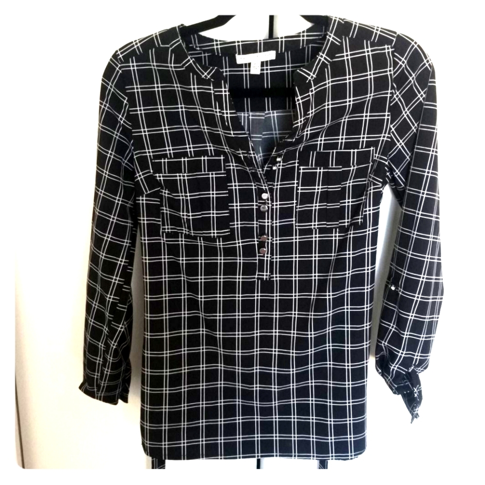 black and white blouse